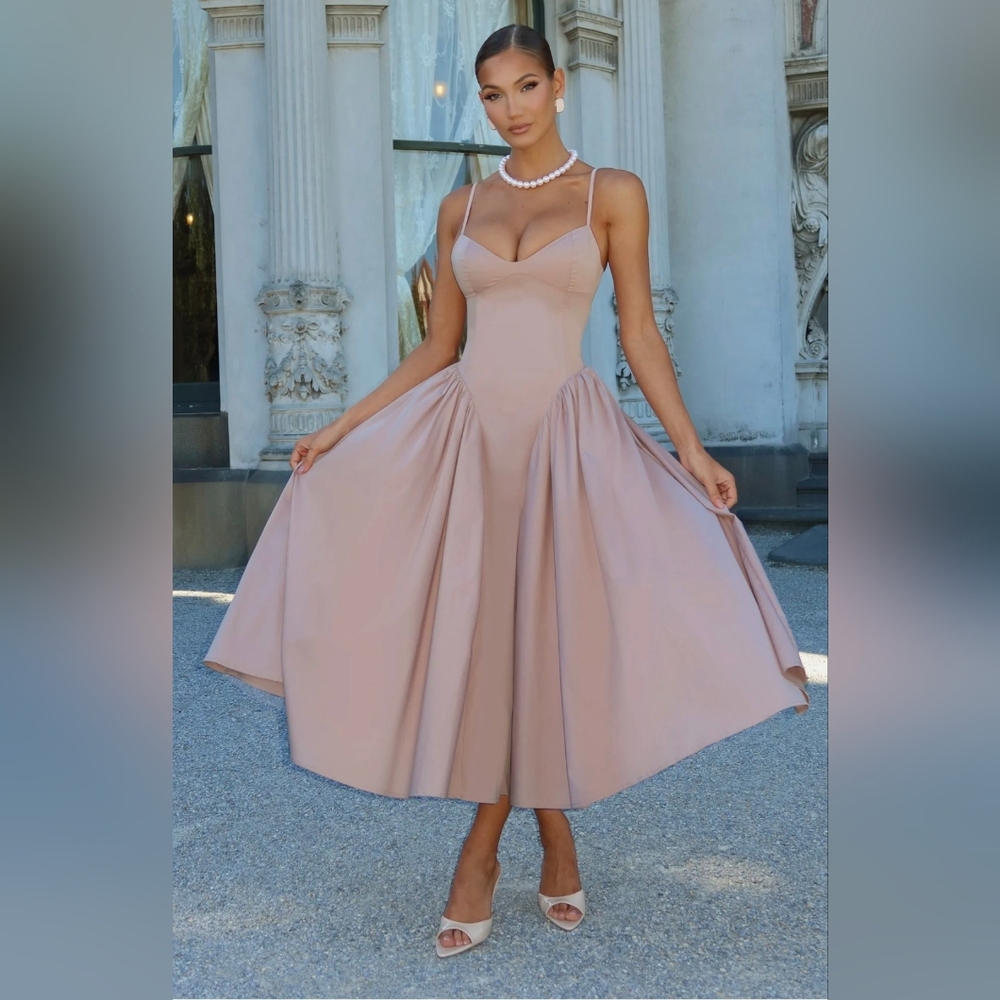 NWT BABYBOO Emerson Clay Midi Dress Wedding Guest Bridal Shower Formal Party XL